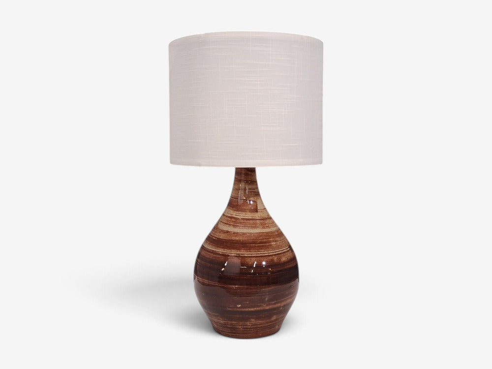 Gordon & Jane Martz, Large Table Lamp, Brown Glazed Ceramic, USA, 1960s