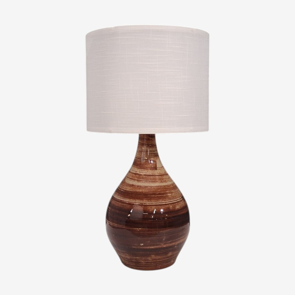 Gordon & Jane Martz, Large Table Lamp, Brown Glazed Ceramic, USA, 1960s