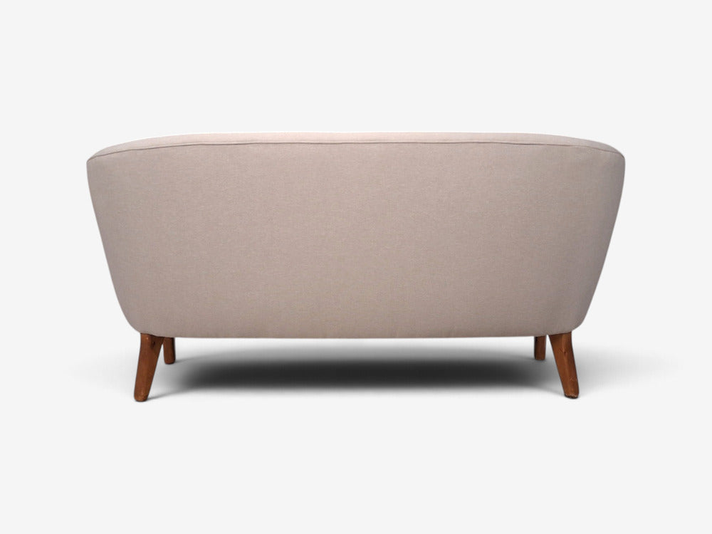 Flemming Lassen, Rare Sofa, Beige Fabric, Birch, Finland, 1950s