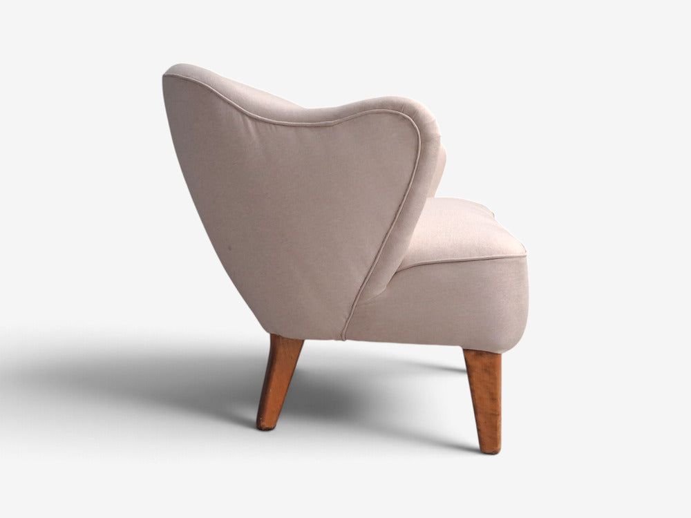 Flemming Lassen, Rare Sofa, Beige Fabric, Birch, Finland, 1950s