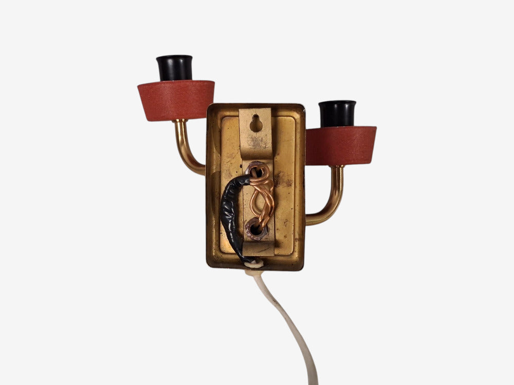 Swedish Modern, Wall Sconce, Brass, Lacquered Metal, Glass, Sweden, 1940s