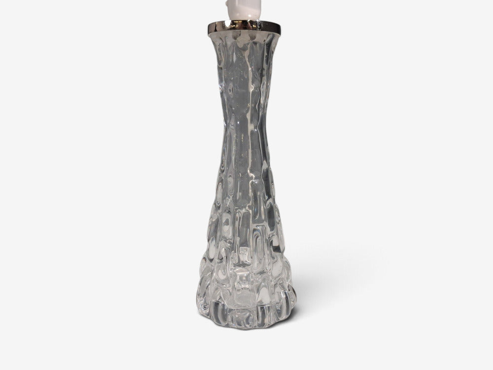 Carl Fagerlund, Table Lamps, Textured Glass, Chrome, Sweden, 1960s