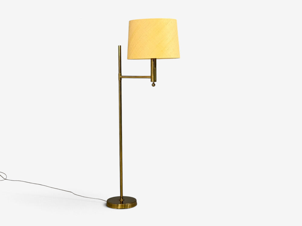Bergboms, Swedish Modern, Floor Lamps, Brass, Fabric, Sweden, 1960s