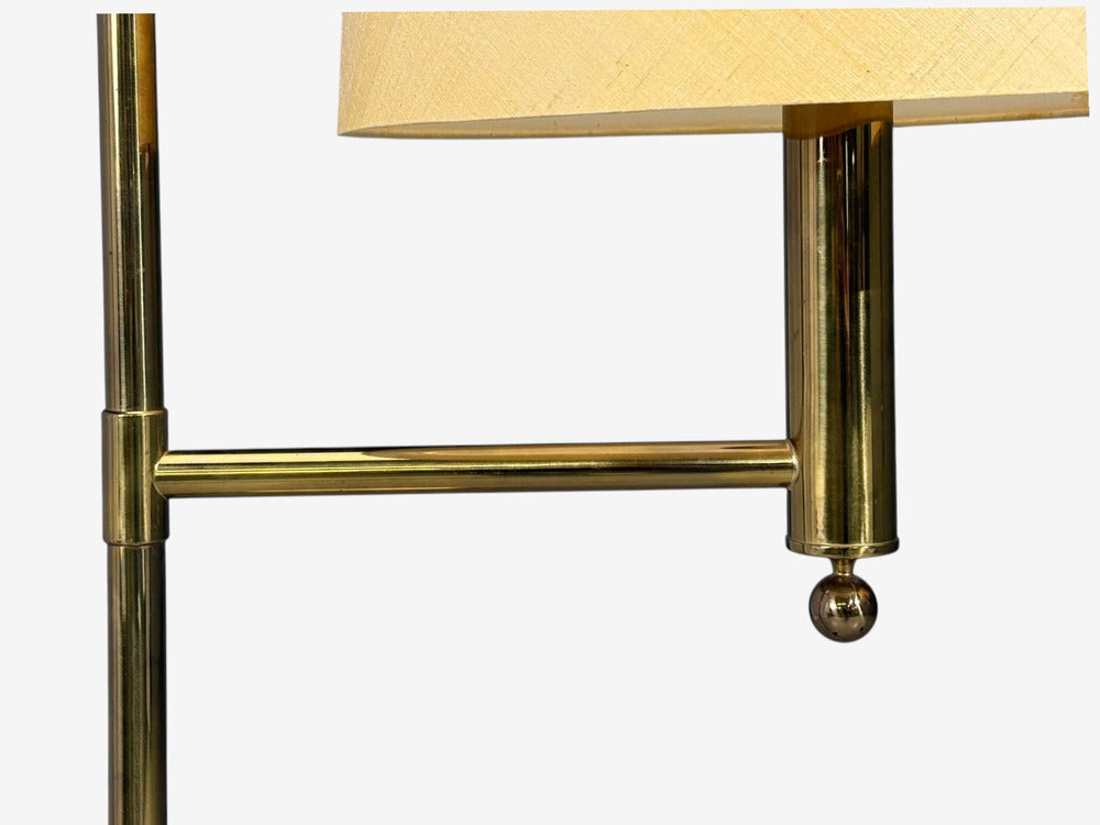 Bergboms, Swedish Modern, Floor Lamps, Brass, Fabric, Sweden, 1960s