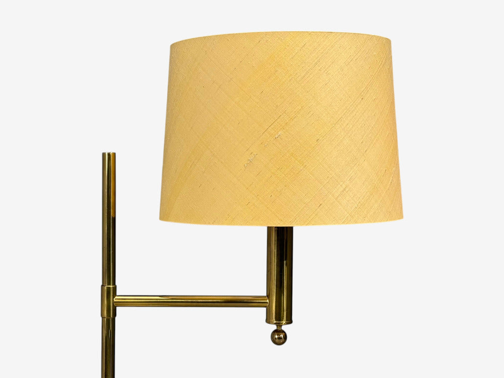 Bergboms, Swedish Modern, Floor Lamps, Brass, Fabric, Sweden, 1960s