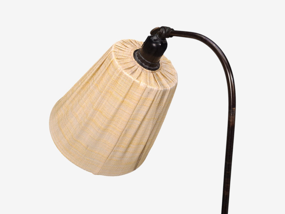 Swedish Art Deco, Adjustable Floor Lamp, Birch, Metal, Sweden, 1930s