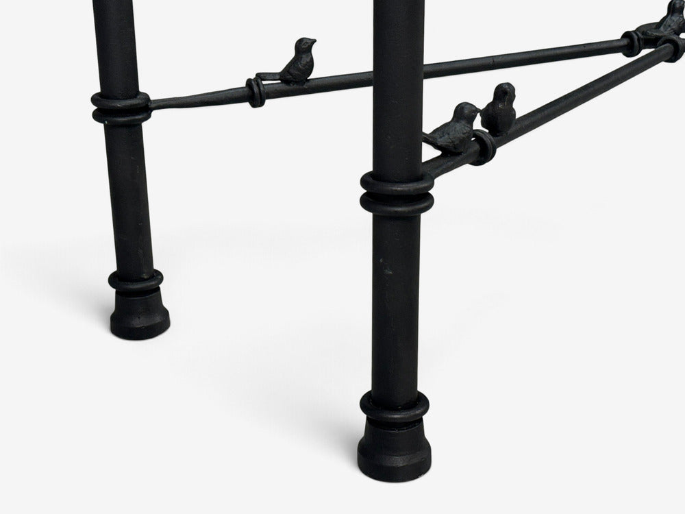 Giacometti Style, Console Table, Forged Metal, Glass, USA, 1970s