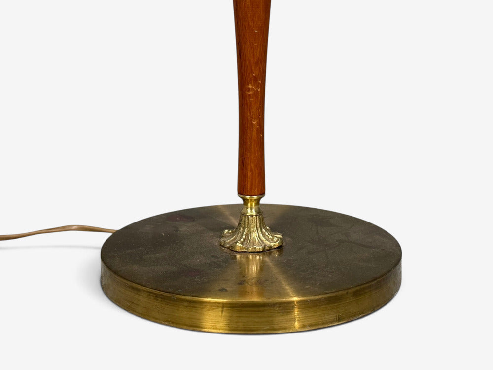 EAE, Swedish Modern, Adjustable Floor Lamp, Teak, Brass, Sweden, 1950s