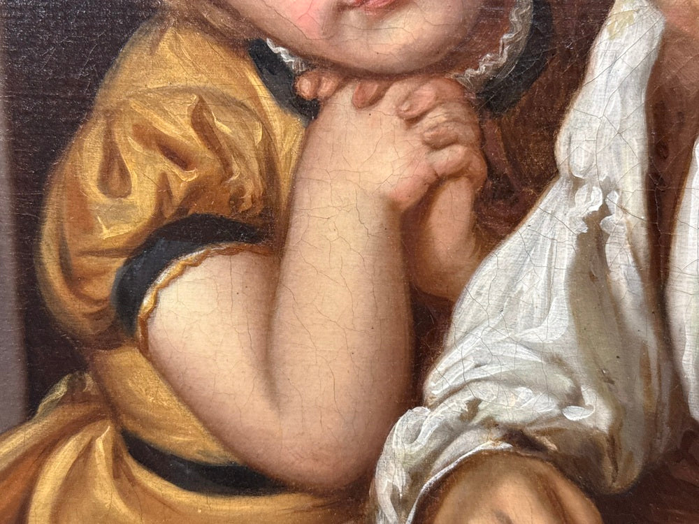 Continental School, Children at Their Lessons, Oil on Canvas, Europe, 19th c.