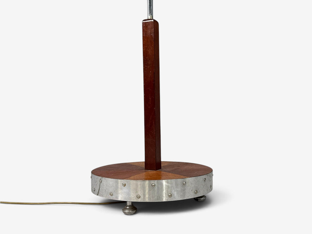 Swedish Art Deco, Floor Lamp, Mahogany, Chrome, Sweden, 1930s
