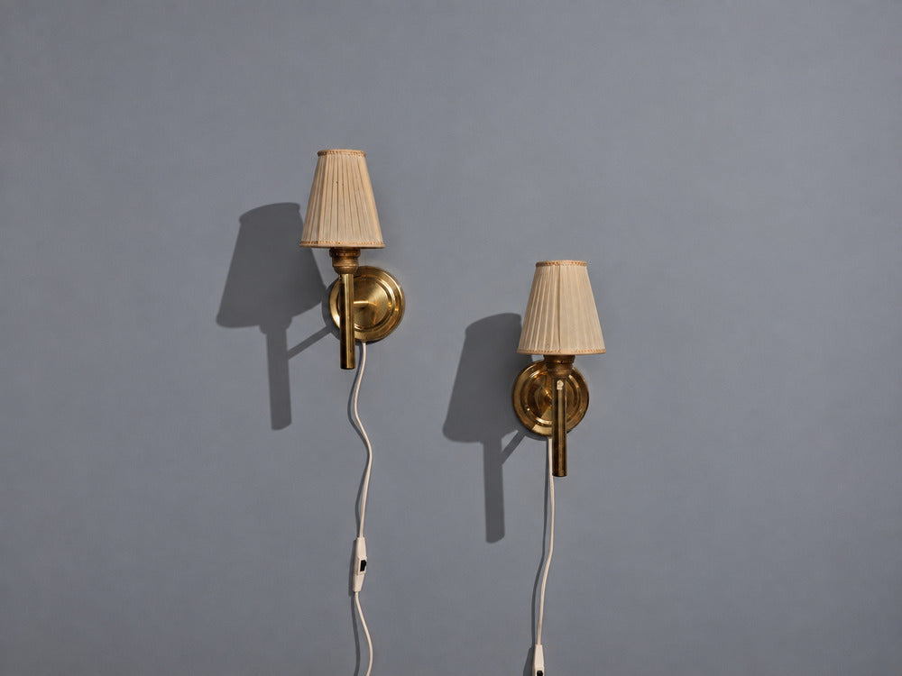 Abo Randers, Danish Modern, Wall Sconces, Brass, Denmark, 1980s