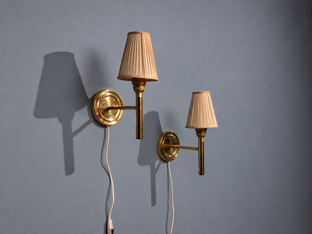 Abo Randers, Danish Modern, Wall Sconces, Brass, Denmark, 1980s