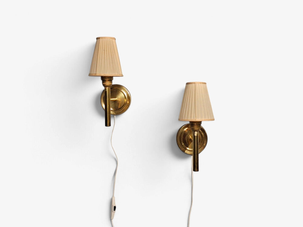 Abo Randers, Danish Modern, Wall Sconces, Brass, Denmark, 1980s