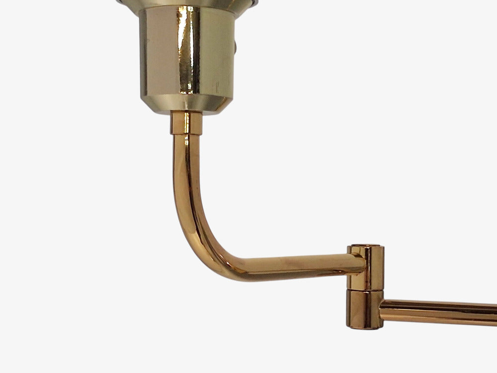 Fagerhults, Articulating Wall Light, Brass, Fabric, Sweden, 1980s