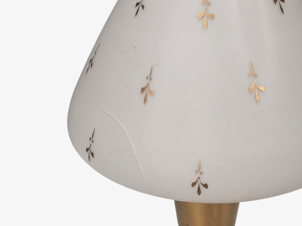 Ibe-Konst Ystad, Table Lamp, Brass, Opaque Glass, Sweden, 1950s