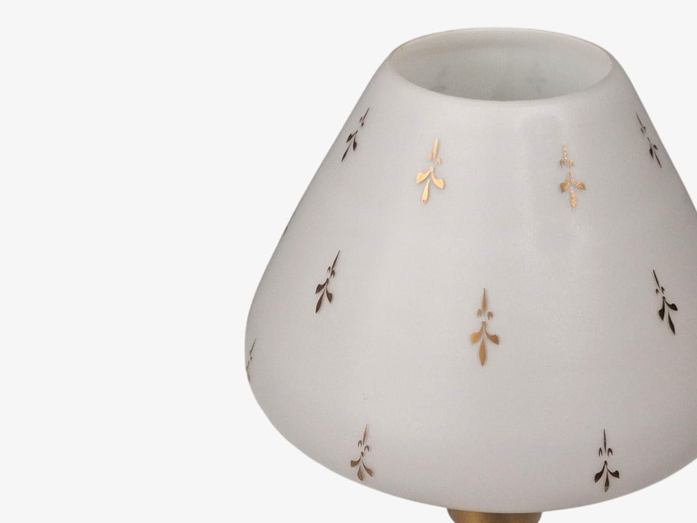 Ibe-Konst Ystad, Table Lamp, Brass, Opaque Glass, Sweden, 1950s