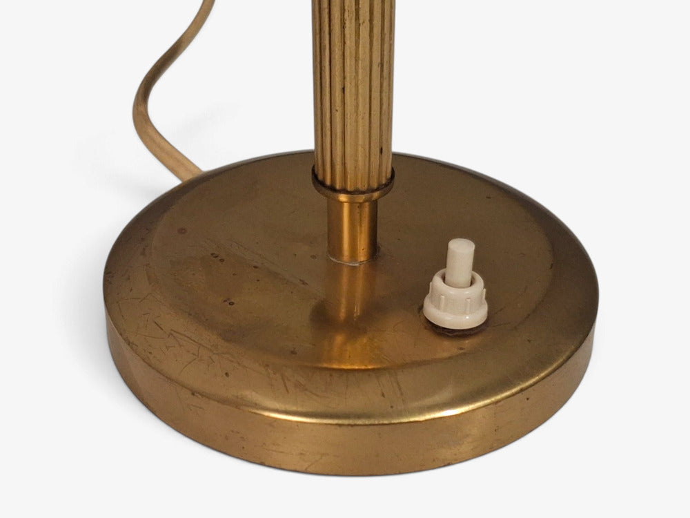 Ibe-Konst Ystad, Table Lamp, Brass, Opaque Glass, Sweden, 1950s