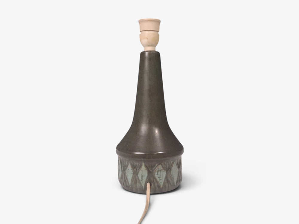 Løvesmose Keramik, Table Lamp, Brown and Turqouise Ceramic, Denmark, 1960s