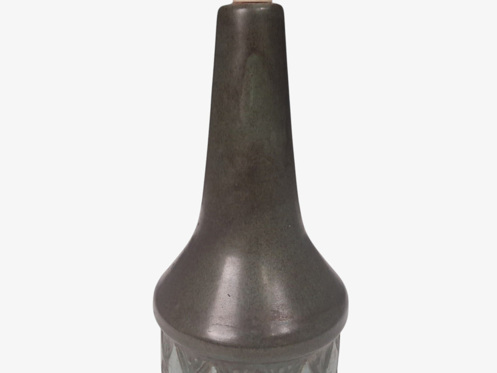 Løvesmose Keramik, Table Lamp, Brown and Turqouise Ceramic, Denmark, 1960s