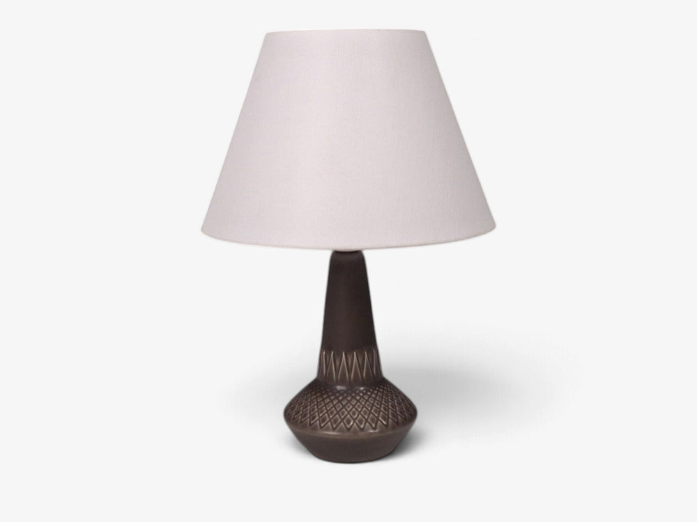 Einar Johansen, Table Lamp, Brown Stoneware, Denmark, 1960s