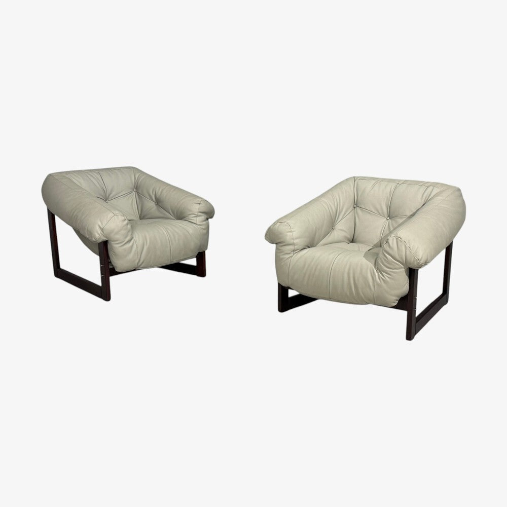 Percival Lafer, MP-93 Lounge Chairs, Rosewood, Leather, Brazil, 1960s