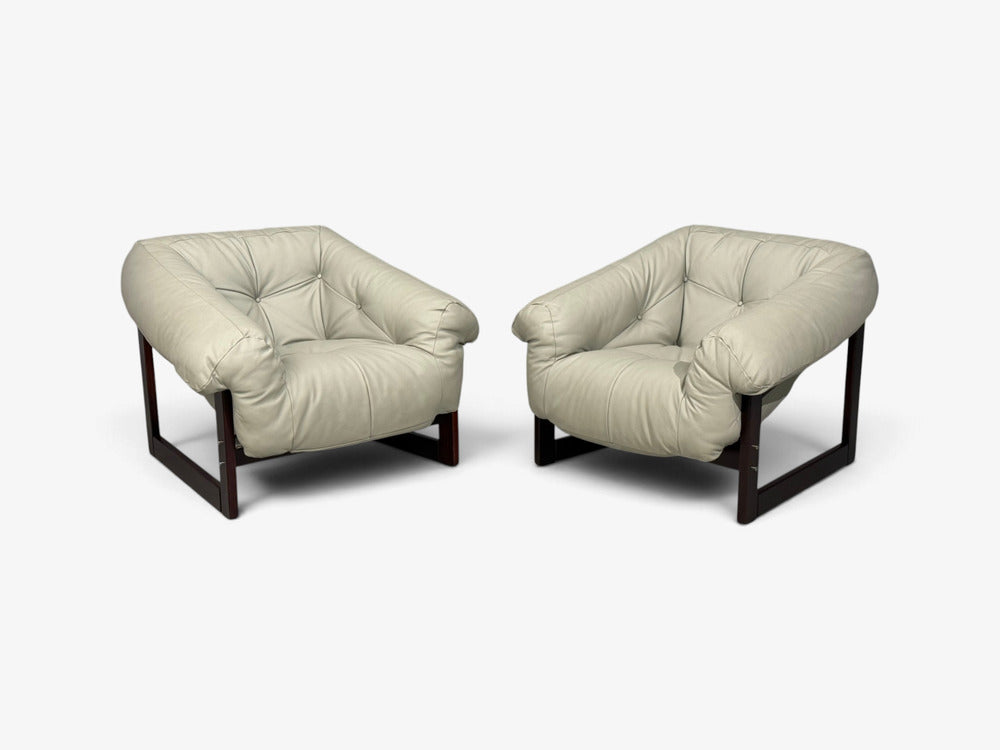 Percival Lafer, MP-93 Lounge Chairs, Rosewood, Leather, Brazil, 1960s