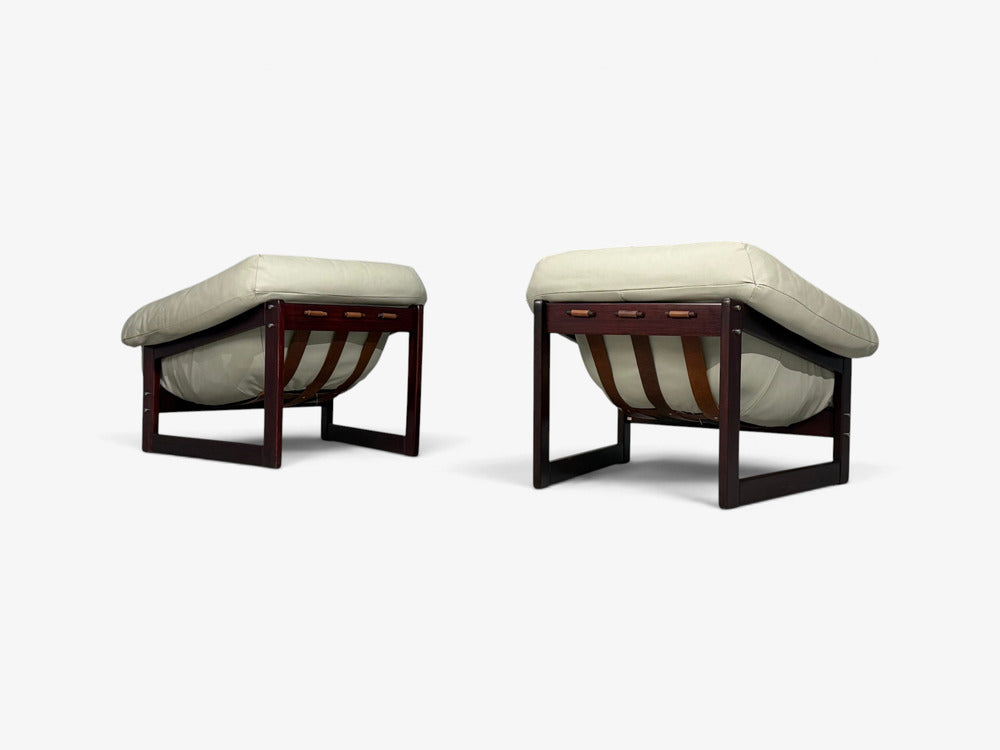 Percival Lafer, MP-93 Lounge Chairs, Rosewood, Leather, Brazil, 1960s