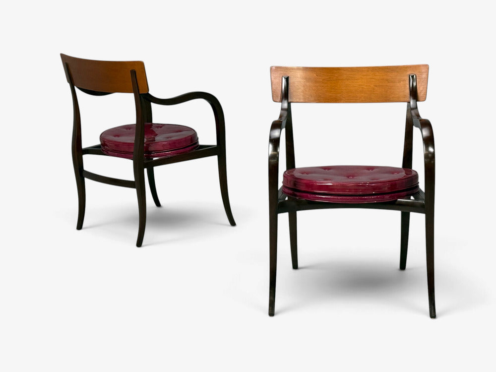 Edward Wormley, Alexandria Armchairs, Mahogany, Walnut, United States, 1960s