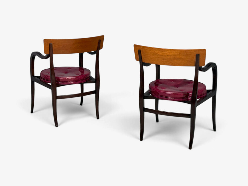 Edward Wormley, Alexandria Armchairs, Mahogany, Walnut, United States, 1960s