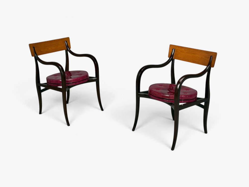 Edward Wormley, Alexandria Armchairs, Mahogany, Walnut, United States, 1960s