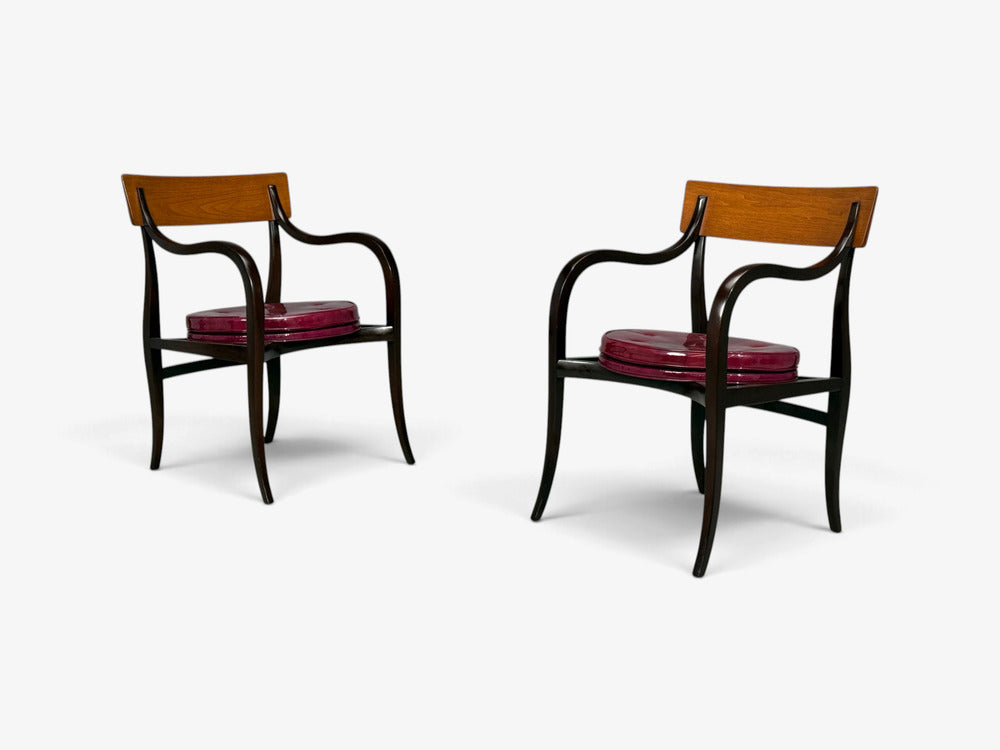 Edward Wormley, Alexandria Armchairs, Mahogany, Walnut, United States, 1960s