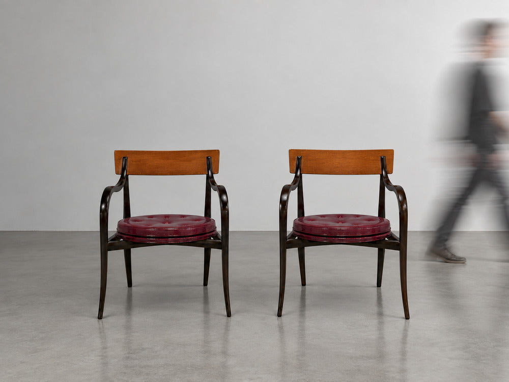 Edward Wormley, Alexandria Armchairs, Mahogany, Walnut, United States, 1960s