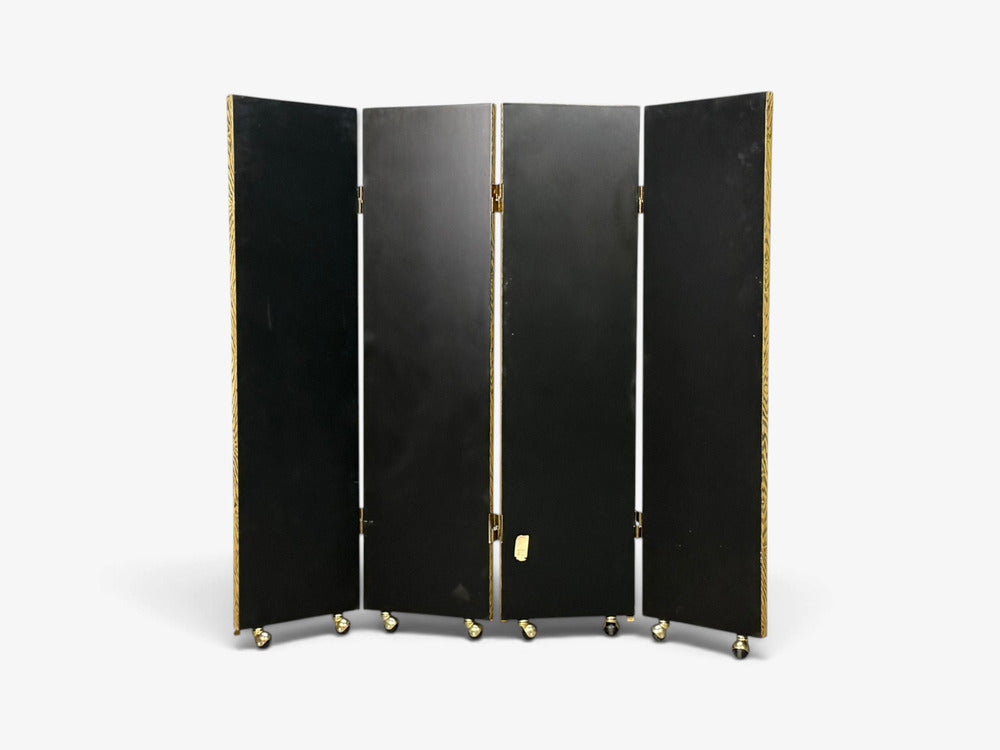 Piero Fornasetti, Rare Trompe L’Oeil “Libri” Four-Panel Folding Screen, Italy, 1999