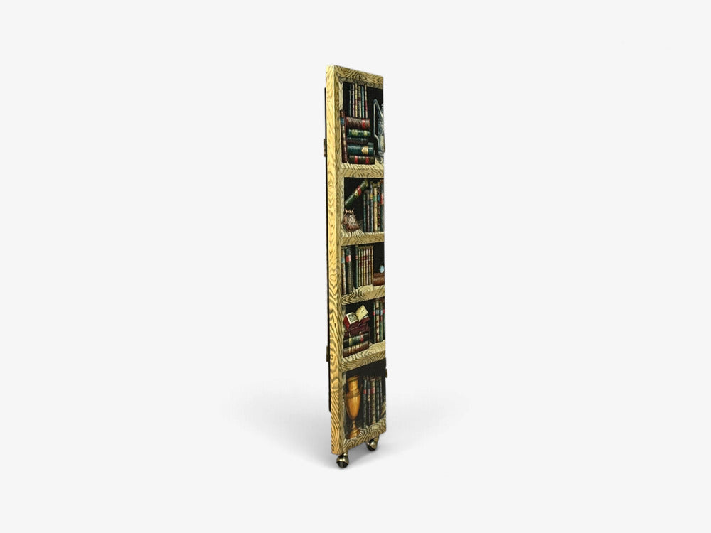 Piero Fornasetti, Rare Trompe L’Oeil “Libri” Four-Panel Folding Screen, Italy, 1999