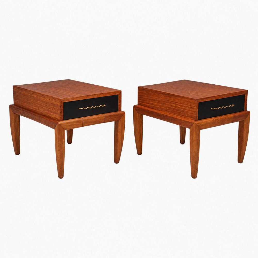 John Keal, Occasional Tables, Mahogany, Brass, United States, 1950s