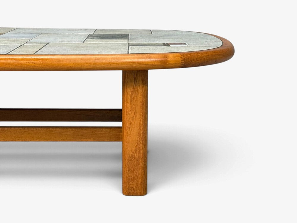 Gangso Møbler, Danish Modern, Coffee Table, Teak, Mosaic Tile, Denmark, 1970s