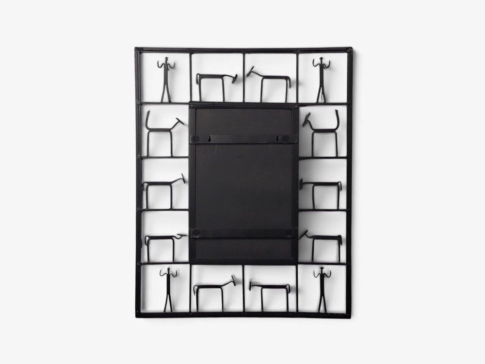 Frederic Weinberg, American Modern, Figural Wall Mirror, Iron, USA, 1950s