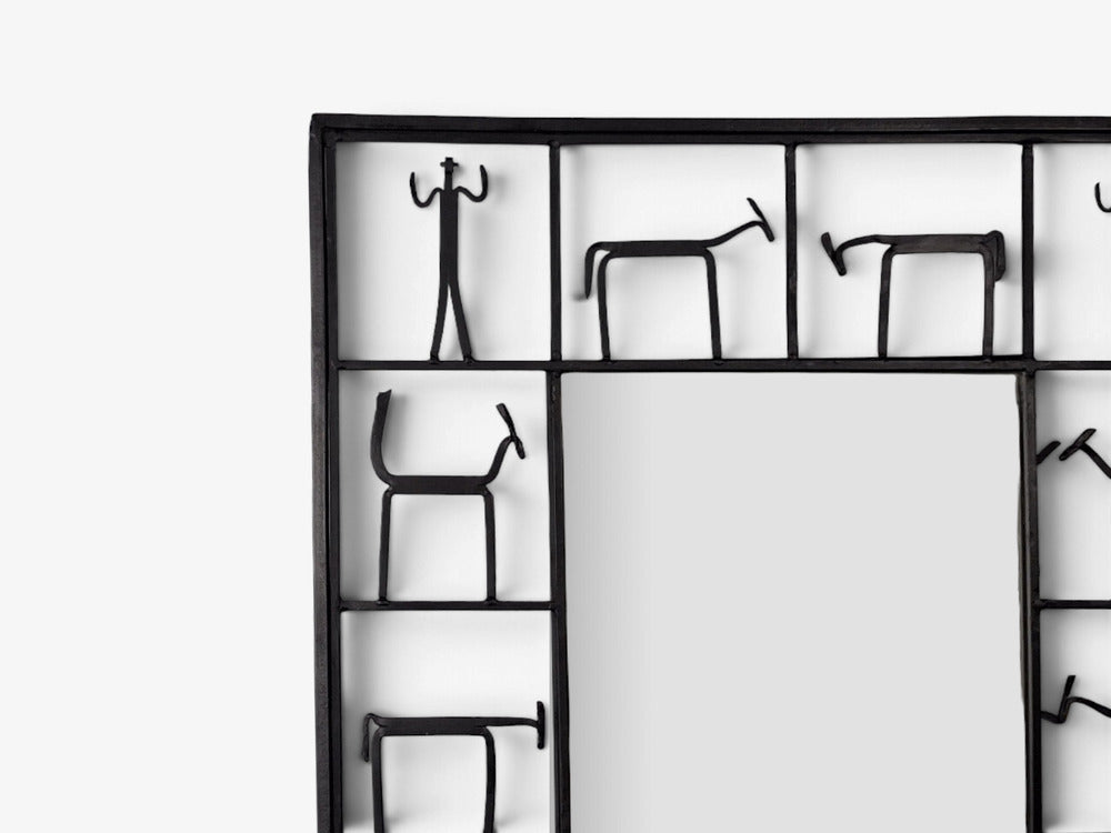 Frederic Weinberg, American Modern, Figural Wall Mirror, Iron, USA, 1950s