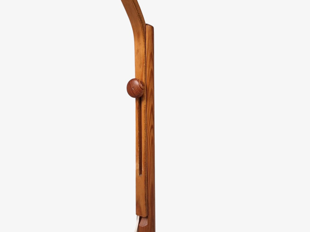 Markslöjd, Swedish Modern, Adjustable Floor Lamp, Pine, Fabric, Sweden, 1970s