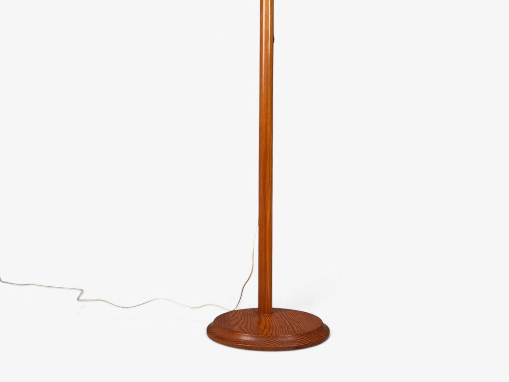 Markslöjd, Swedish Modern, Adjustable Floor Lamp, Pine, Fabric, Sweden, 1970s