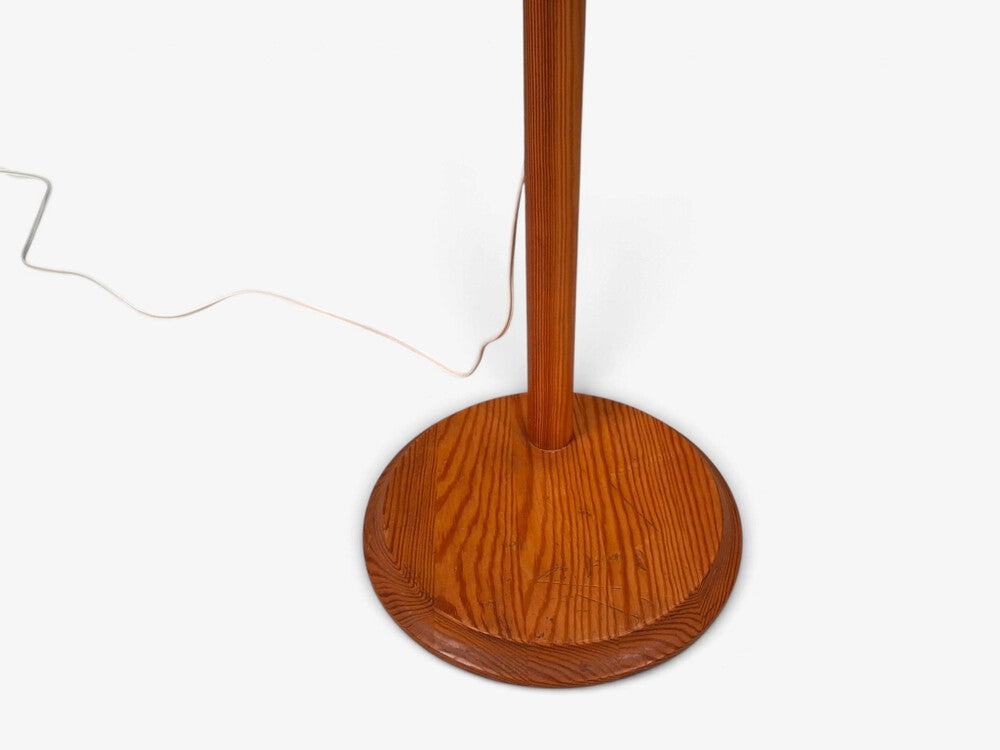 Markslöjd, Swedish Modern, Adjustable Floor Lamp, Pine, Fabric, Sweden, 1970s