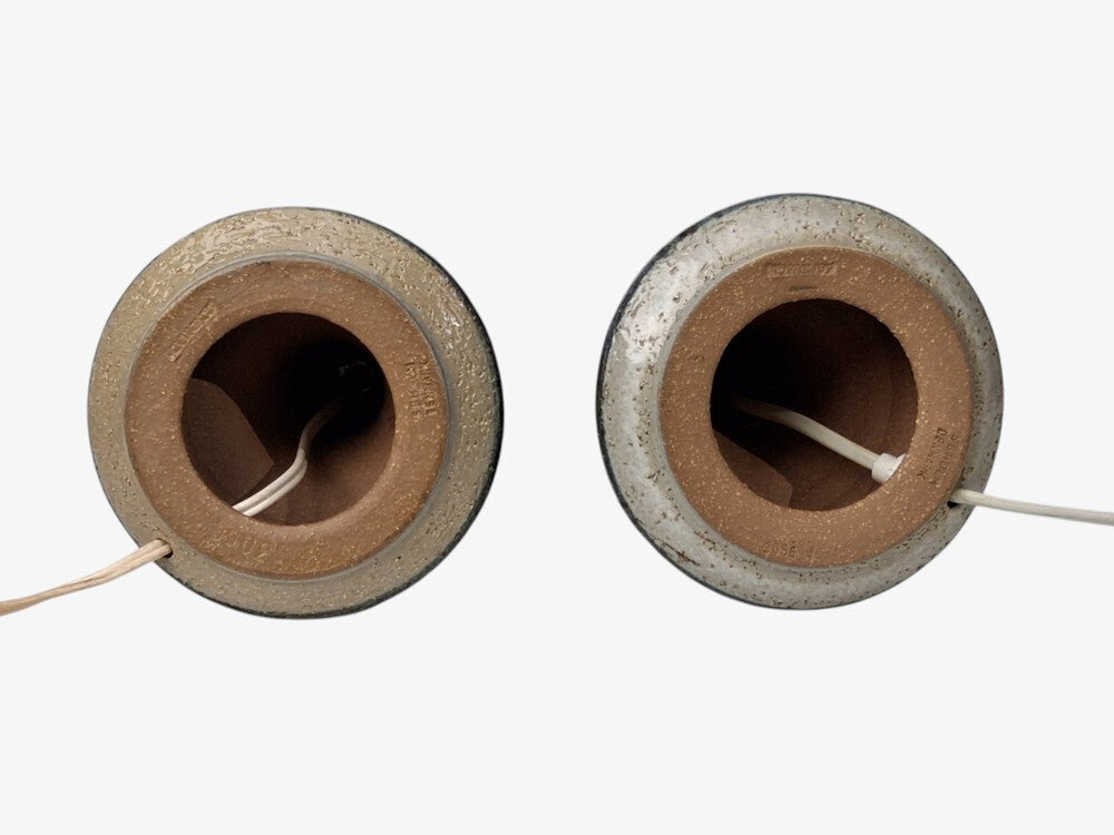 Erika Noomi Backhausen, Table Lamps, Blue and Gray Ceramic, Denmark, 1960s