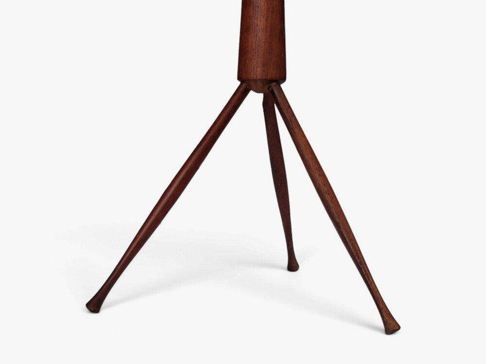 Danish Modern, Tripod Table Lamps, Teak, Fabric, Denmark, 1960s