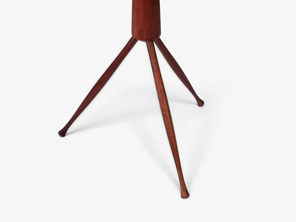 Danish Modern, Tripod Table Lamps, Teak, Fabric, Denmark, 1960s