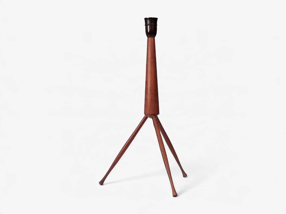 Danish Modern, Tripod Table Lamps, Teak, Fabric, Denmark, 1960s