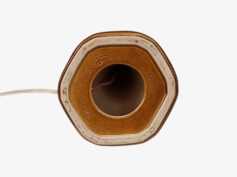 Einar Johansen, Table Lamps, Amber Glazed Stoneware, Denmark, 1960s