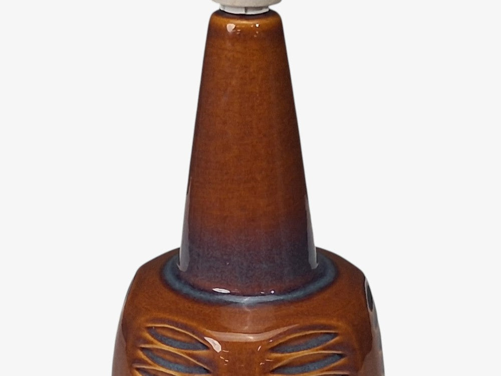 Einar Johansen, Table Lamps, Amber Glazed Stoneware, Denmark, 1960s