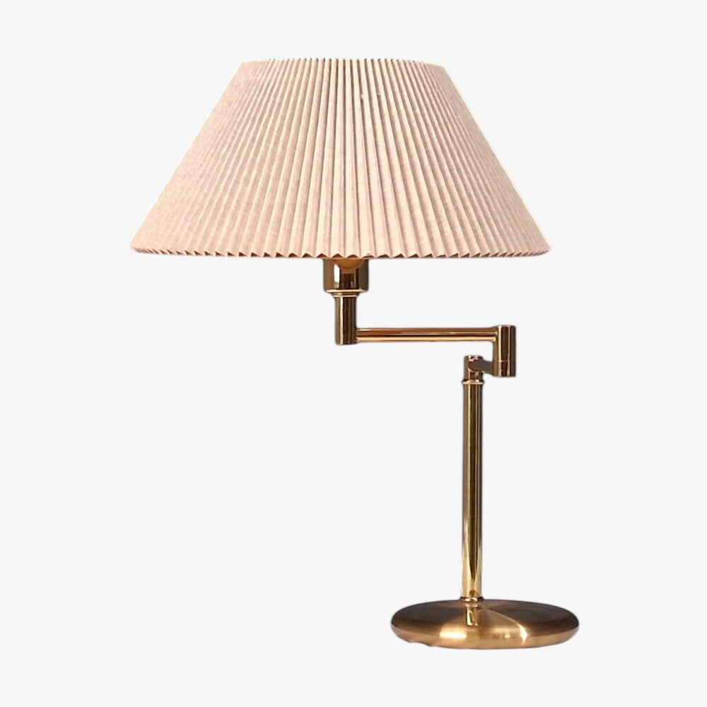 Swedish Modern, Articulating Table Lamp, Solid Brass, Sweden, 1980s