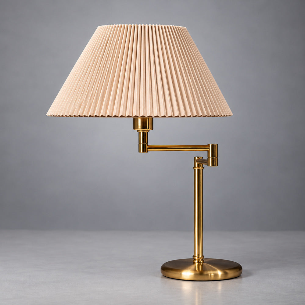 Swedish Modern, Articulating Table Lamp, Solid Brass, Sweden, 1980s