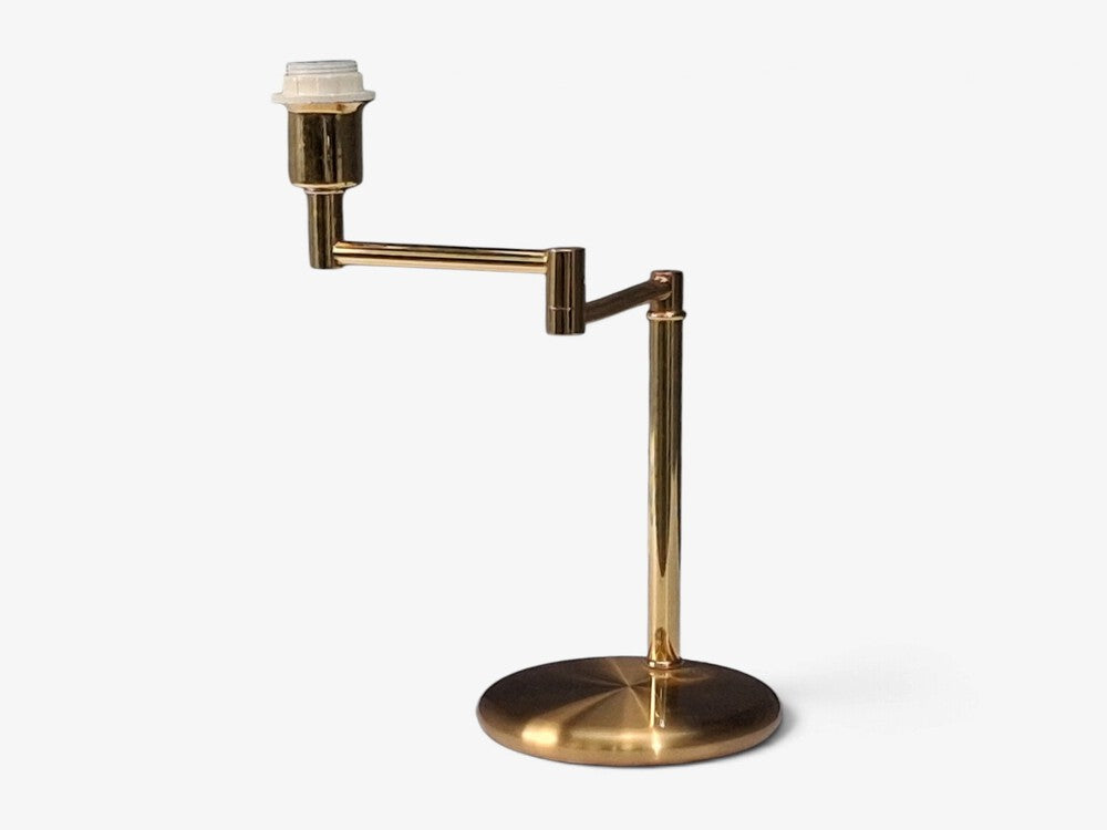 Swedish Modern, Articulating Table Lamp, Solid Brass, Sweden, 1980s